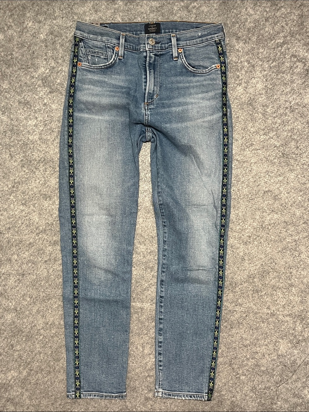 Citizens Of Humanity Rocket Crop High Rise Skinny Jeans with Side Embroidery